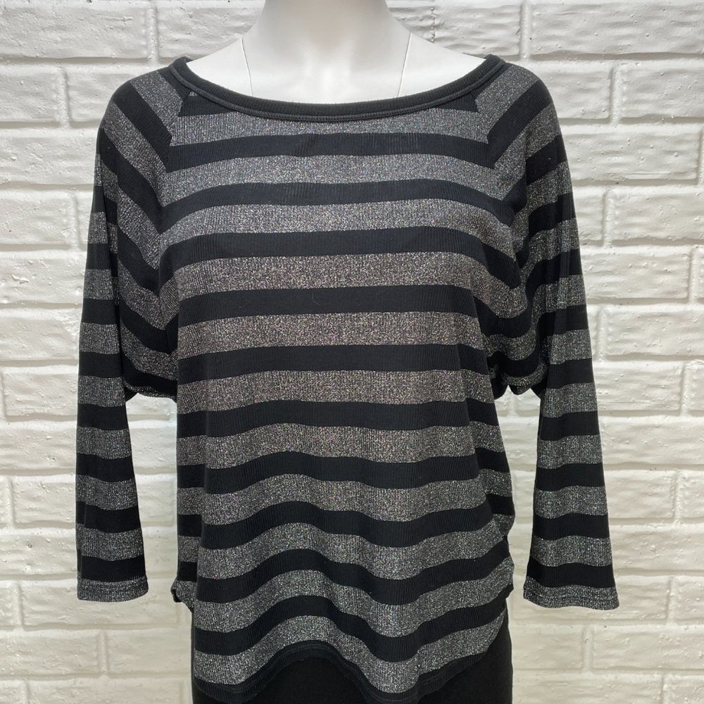 American Eagle Metallic Striped Top